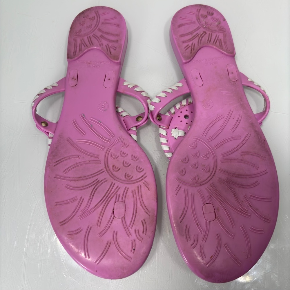 Jack Rogers Lavender Pink White Striped Georgica Jelly Sandal Size 8 - Picture 11 of 12